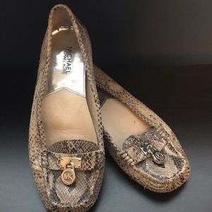 Michael Michael Kors leather snake skin flat
